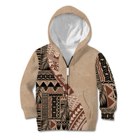 Bula Fiji Kid Hoodie Tribal Masi Tapa - Beige - Wonder Print Shop