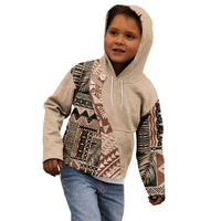 Bula Fiji Kid Hoodie Tribal Masi Tapa - Beige - Wonder Print Shop