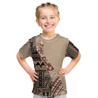 Bula Fiji Kid T Shirt Tribal Masi Tapa - Beige - Wonder Print Shop