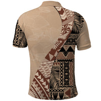 Bula Fiji Polo Shirt Tribal Masi Tapa - Beige - Wonder Print Shop