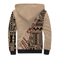 Bula Fiji Sherpa Hoodie Tribal Masi Tapa - Beige - Wonder Print Shop
