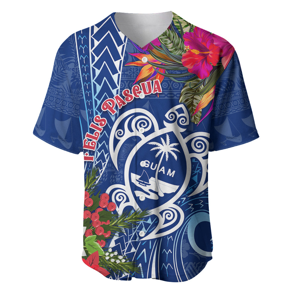 Guam Christmas Baseball Jersey Turtle Mix Tapa Felis Pasgua LT7 - Wonder Print Shop