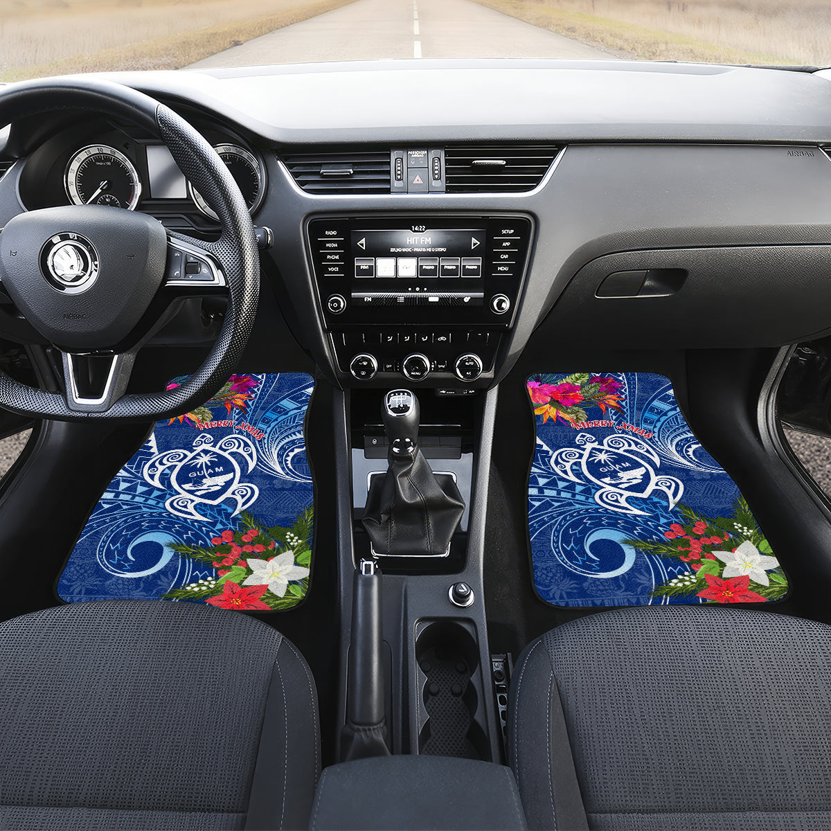 Guam Christmas Car Mats Turtle Mix Tapa Felis Pasgua LT7 - Wonder Print Shop