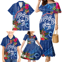Guam Christmas Family Matching Mermaid Dress and Hawaiian Shirt Turtle Mix Tapa Felis Pasgua LT7 - Wonder Print Shop