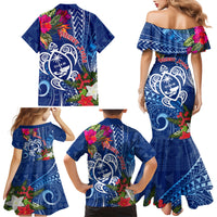 Guam Christmas Family Matching Mermaid Dress and Hawaiian Shirt Turtle Mix Tapa Felis Pasgua LT7 - Wonder Print Shop