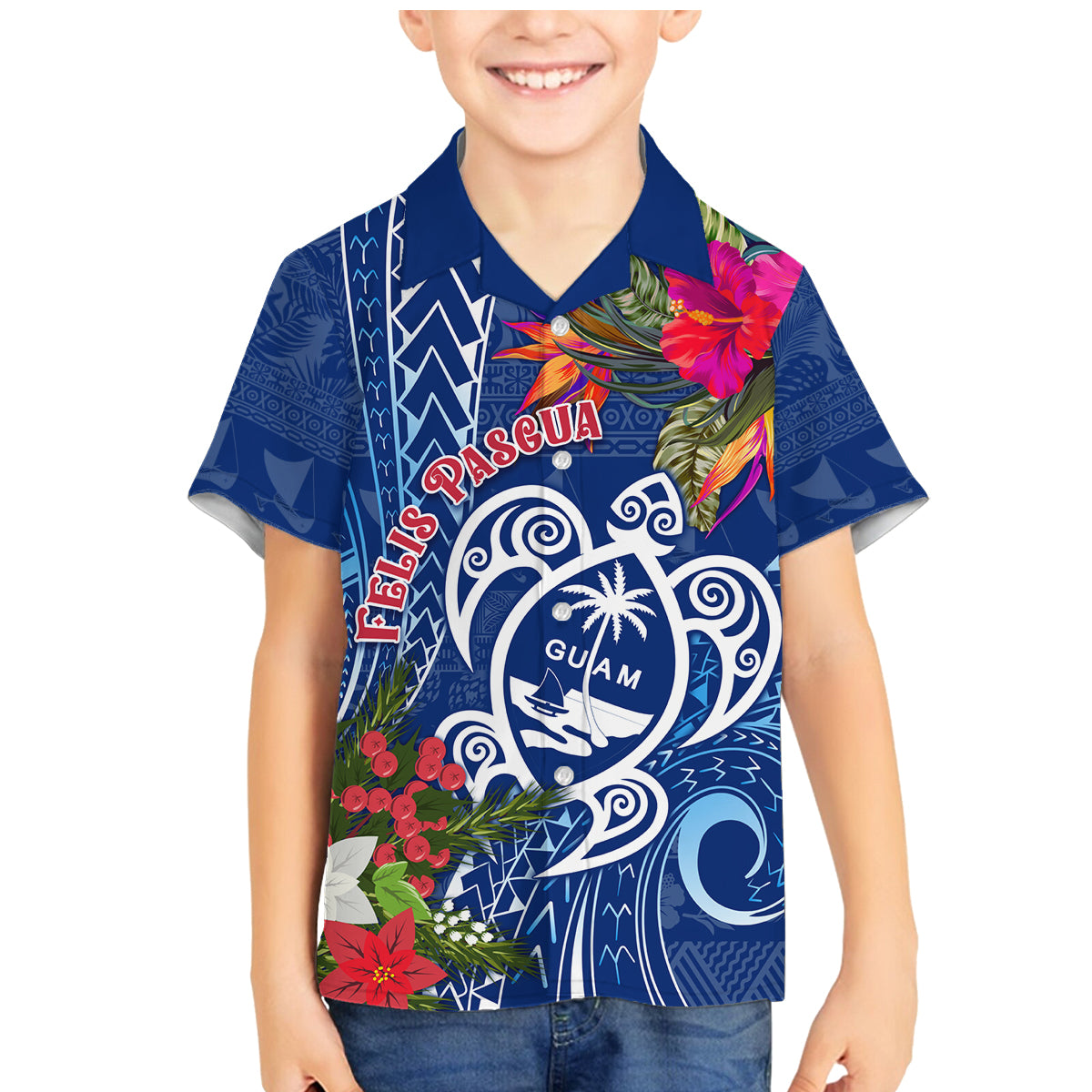 Guam Christmas Family Matching Mermaid Dress and Hawaiian Shirt Turtle Mix Tapa Felis Pasgua LT7 - Wonder Print Shop