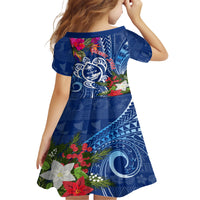 Guam Christmas Family Matching Short Sleeve Bodycon Dress and Hawaiian Shirt Turtle Mix Tapa Felis Pasgua - Wonder Print Shop