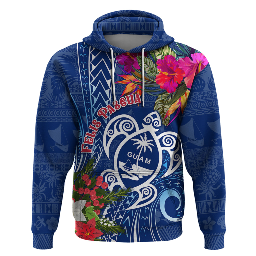 Guam Christmas Hoodie Turtle Mix Tapa Felis Pasgua - Wonder Print Shop