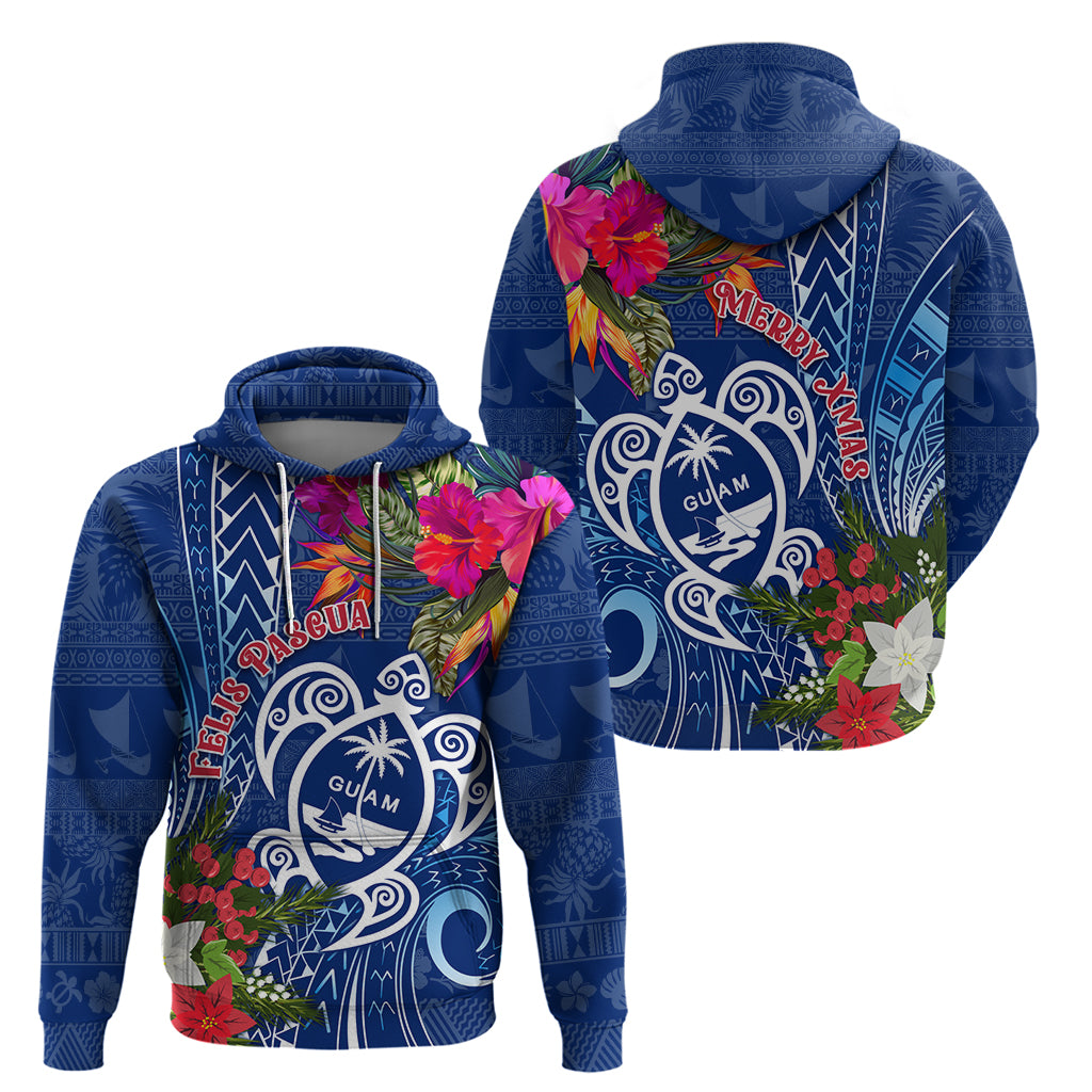 Guam Christmas Hoodie Turtle Mix Tapa Felis Pasgua - Wonder Print Shop