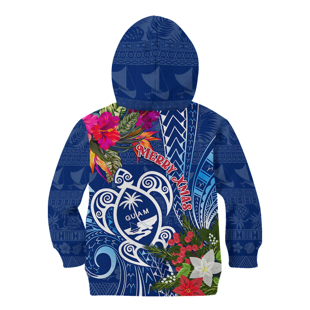 Guam Christmas Kid Hoodie Turtle Mix Tapa Felis Pasgua - Wonder Print Shop