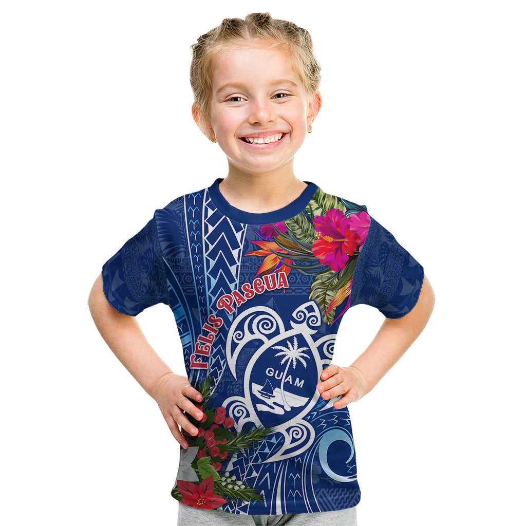 Guam Christmas Kid T Shirt Turtle Mix Tapa Felis Pasgua - Wonder Print Shop