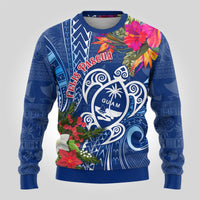 Guam Christmas Ugly Christmas Sweater Turtle Mix Tapa Felis Pasgua - Wonder Print Shop