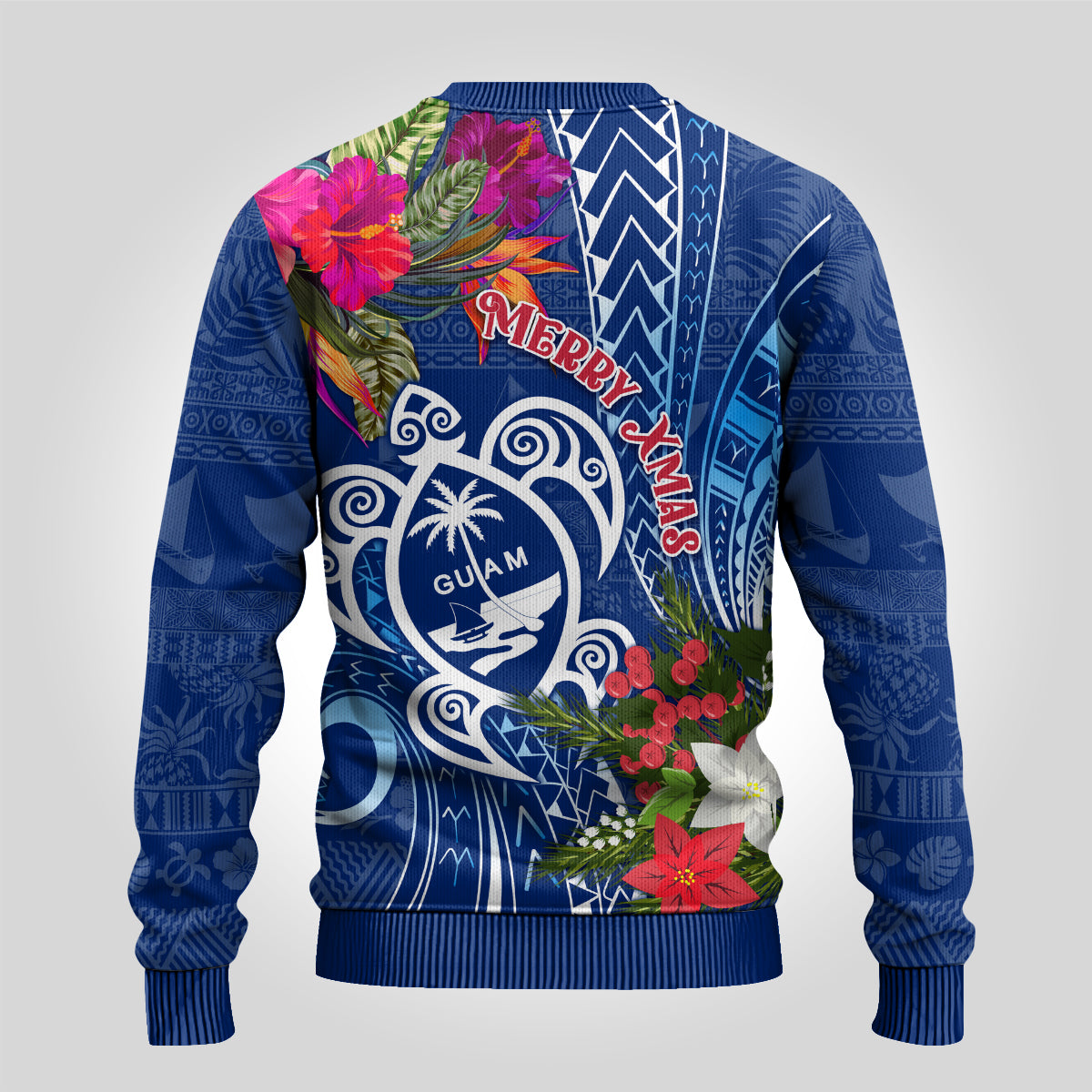 Guam Christmas Ugly Christmas Sweater Turtle Mix Tapa Felis Pasgua - Wonder Print Shop