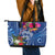 Guam Christmas Leather Tote Bag Turtle Mix Tapa Felis Pasgua - Wonder Print Shop