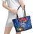Guam Christmas Leather Tote Bag Turtle Mix Tapa Felis Pasgua - Wonder Print Shop