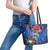 Guam Christmas Leather Tote Bag Turtle Mix Tapa Felis Pasgua - Wonder Print Shop