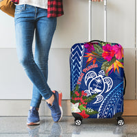 Guam Christmas Luggage Cover Turtle Mix Tapa Felis Pasgua - Wonder Print Shop