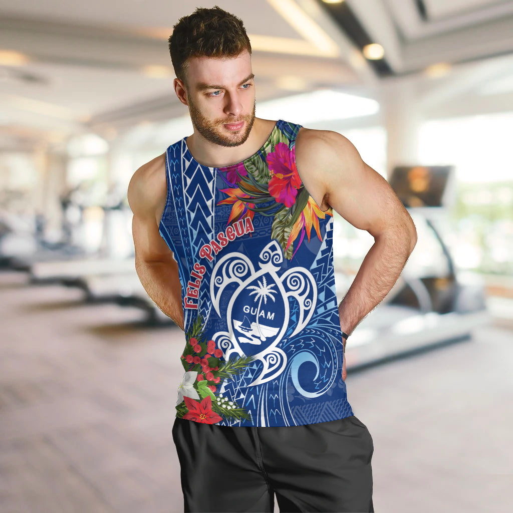 Guam Christmas Men Tank Top Turtle Mix Tapa Felis Pasgua - Wonder Print Shop