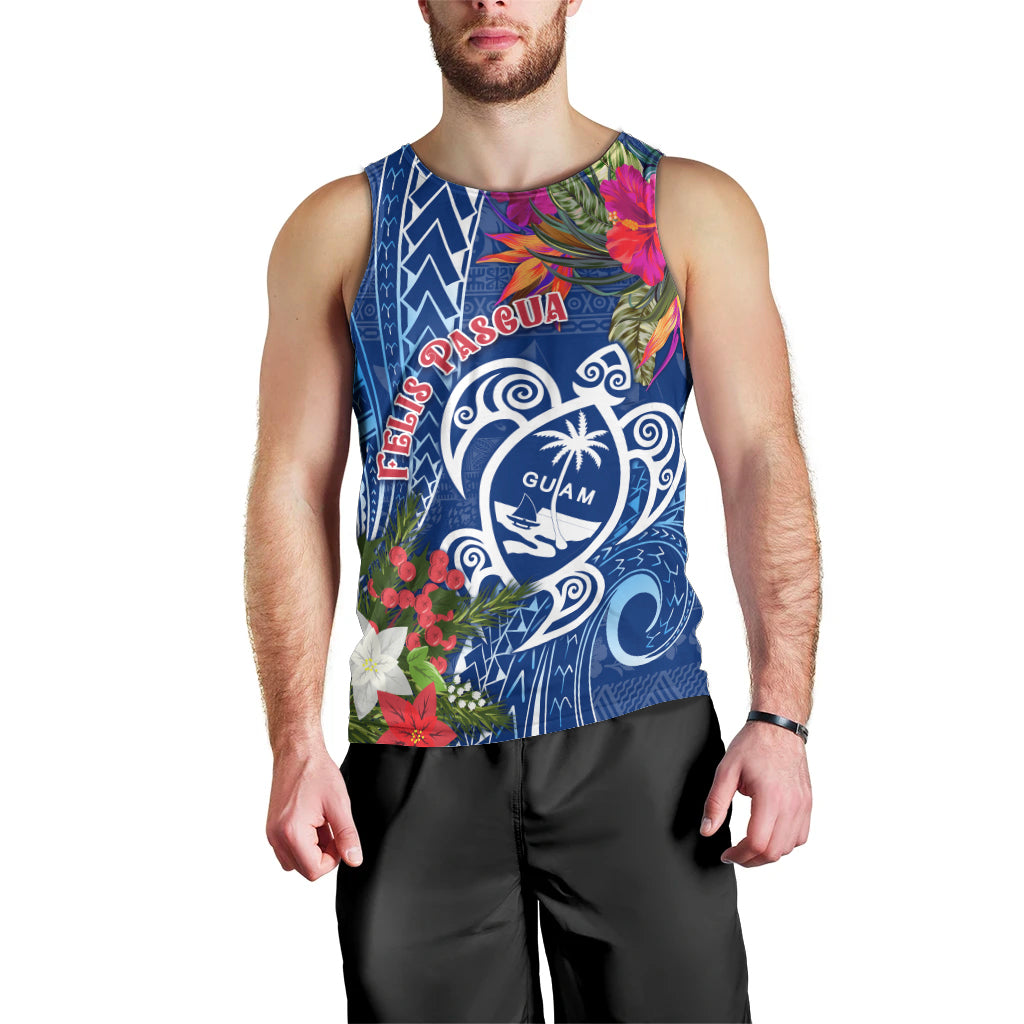 Guam Christmas Men Tank Top Turtle Mix Tapa Felis Pasgua - Wonder Print Shop