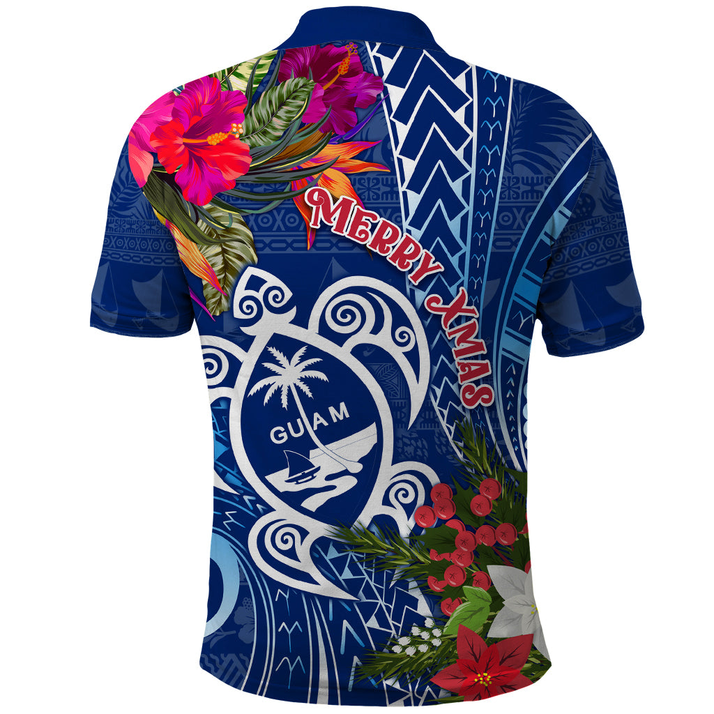 Guam Christmas Polo Shirt Turtle Mix Tapa Felis Pasgua - Wonder Print Shop