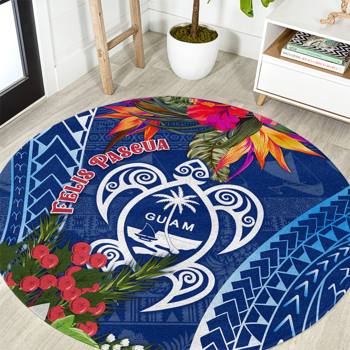 guam-christmas-round-carpet-turtle-mix-tapa-felis-pasgua