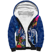 Guam Christmas Sherpa Hoodie Turtle Mix Tapa Felis Pasgua - Wonder Print Shop