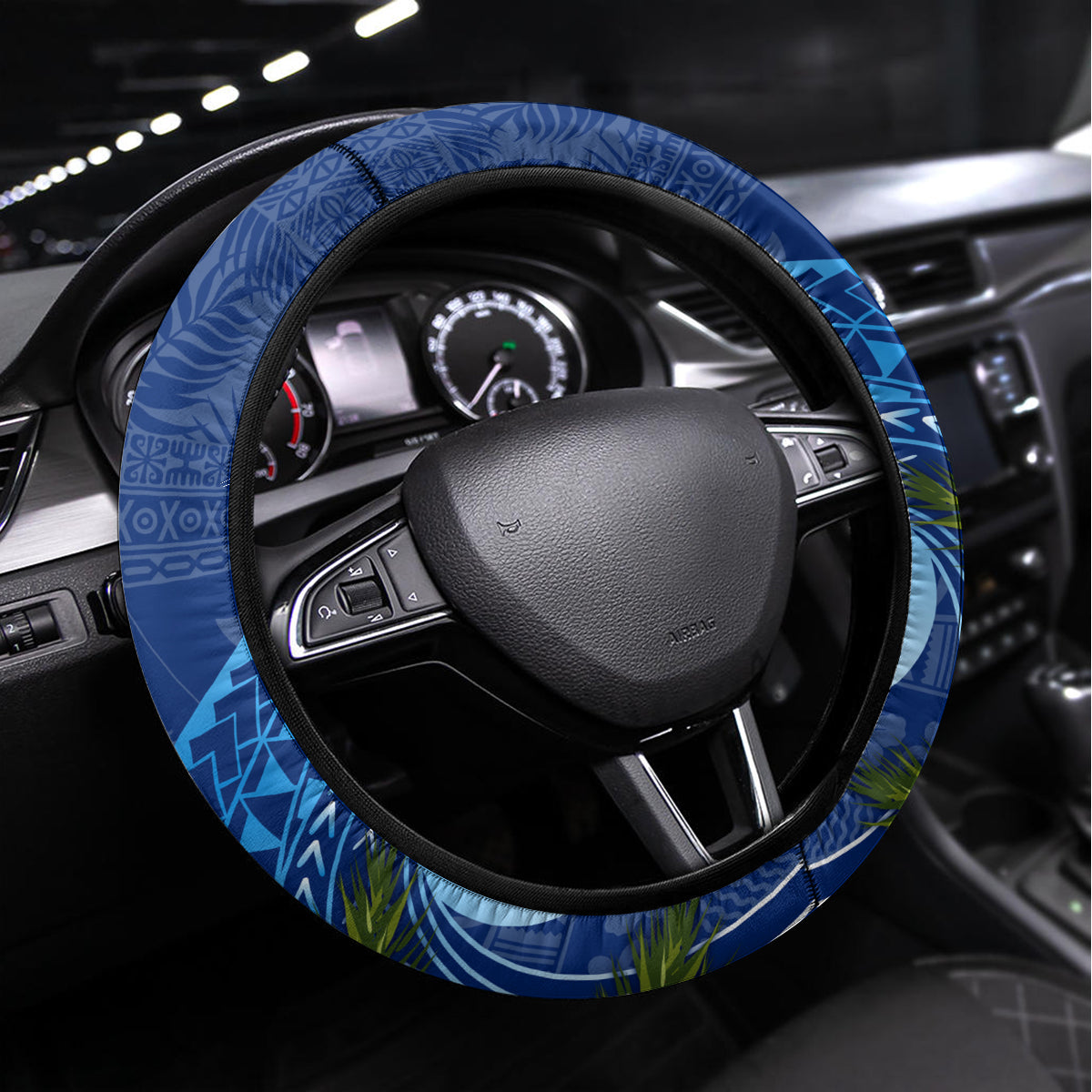Guam Christmas Steering Wheel Cover Turtle Mix Tapa Felis Pasgua - Wonder Print Shop
