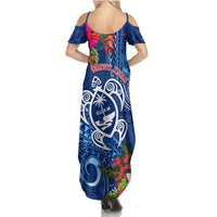 Guam Christmas Summer Maxi Dress Turtle Mix Tapa Felis Pasgua - Wonder Print Shop