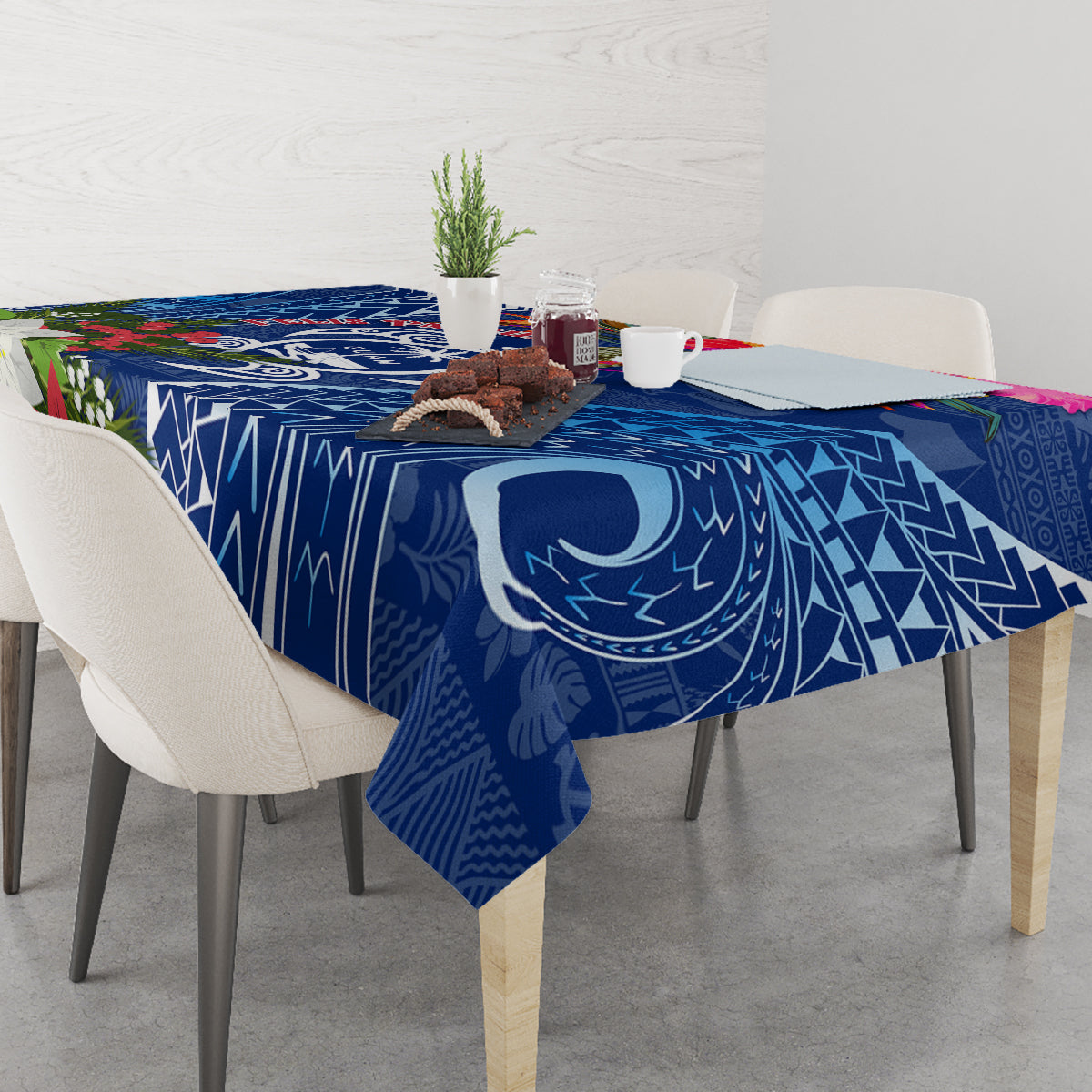 Guam Christmas Tablecloth Turtle Mix Tapa Felis Pasgua - Wonder Print Shop