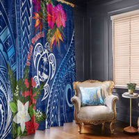 Guam Christmas Window Curtain Turtle Mix Tapa Felis Pasgua - Wonder Print Shop