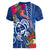 Guam Christmas Women V Neck T Shirt Turtle Mix Tapa Felis Pasgua - Wonder Print Shop