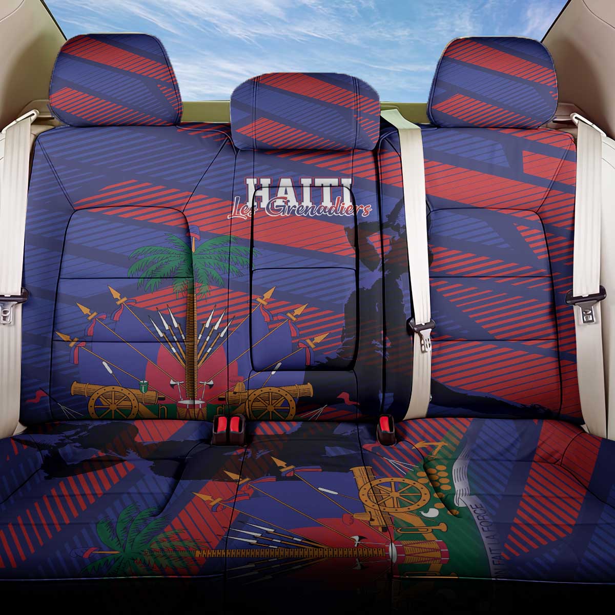 Haiti Football Les Grenadiers Back Car Seat Cover Echoes of History - Wonder Print Shop