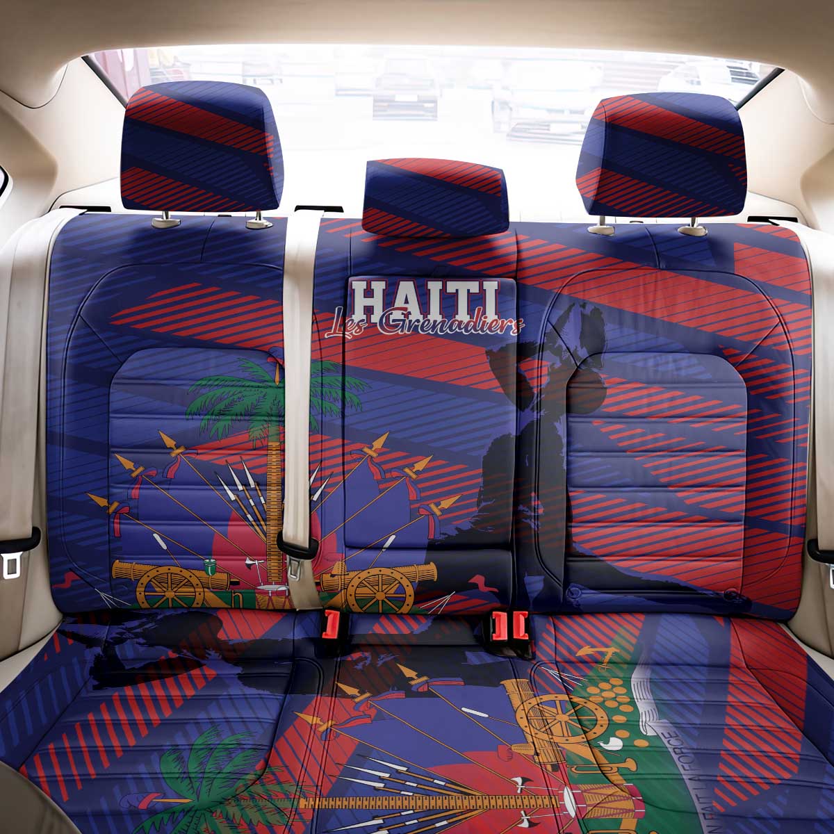 Haiti Football Les Grenadiers Back Car Seat Cover Echoes of History - Wonder Print Shop