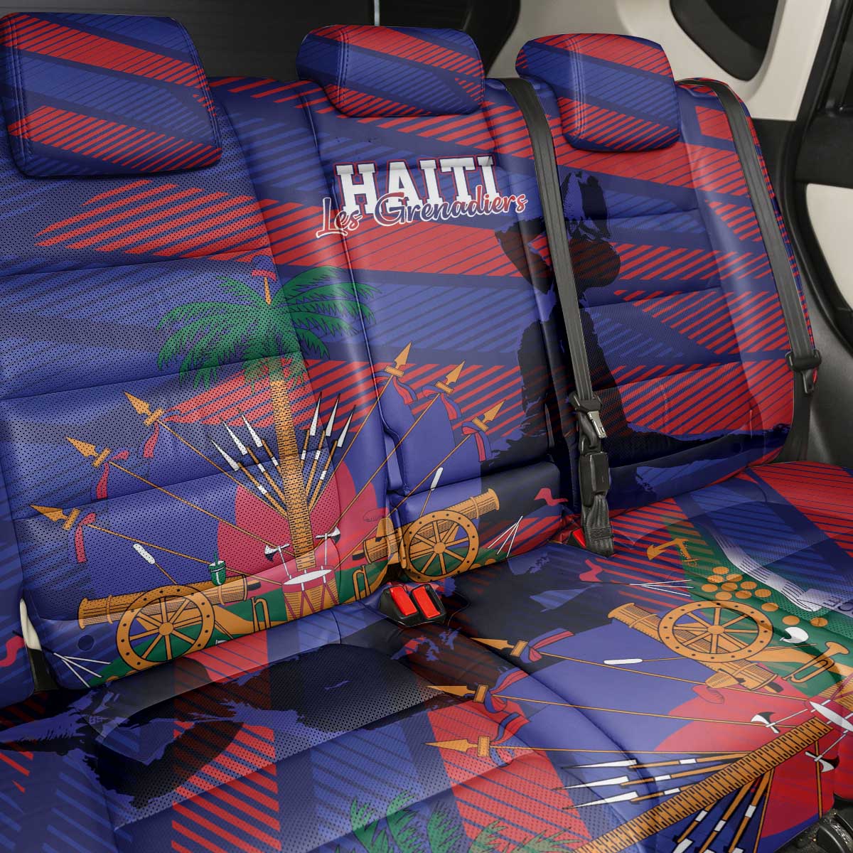 Haiti Football Les Grenadiers Back Car Seat Cover Echoes of History - Wonder Print Shop
