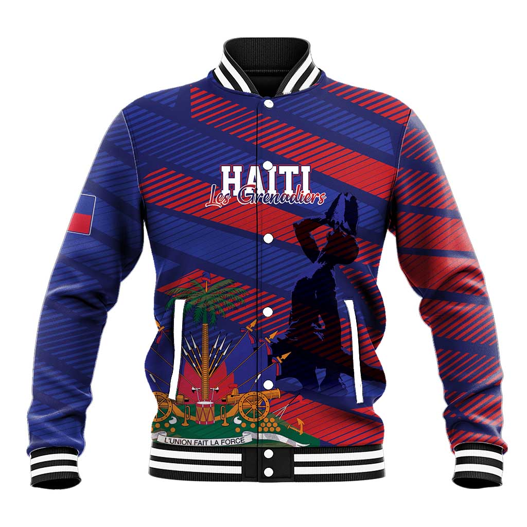 Haiti Football Personalized Les Grenadiers Baseball Jacket Echoes of History - Wonder Print Shop