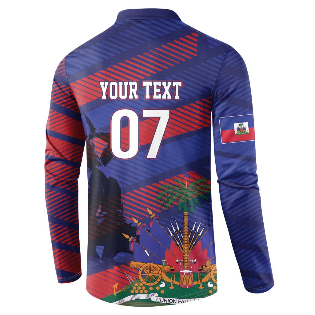 Haiti Football Personalized Les Grenadiers Button Sweatshirt Echoes of History - Wonder Print Shop
