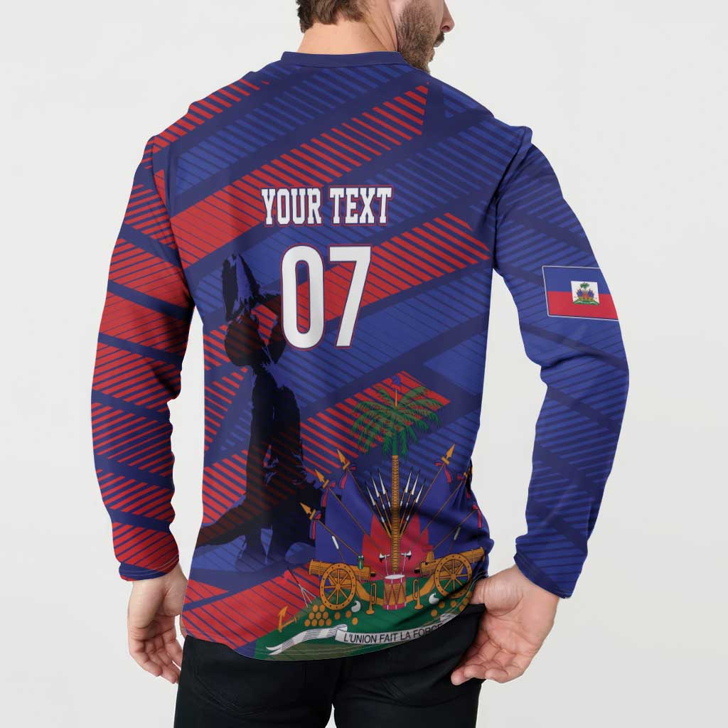 Haiti Football Personalized Les Grenadiers Button Sweatshirt Echoes of History - Wonder Print Shop