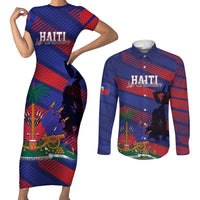 Haiti Football Personalized Les Grenadiers Couples Matching Short Sleeve Bodycon Dress and Long Sleeve Button Shirt Echoes of History - Wonder Print Shop