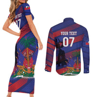 Haiti Football Personalized Les Grenadiers Couples Matching Short Sleeve Bodycon Dress and Long Sleeve Button Shirt Echoes of History - Wonder Print Shop