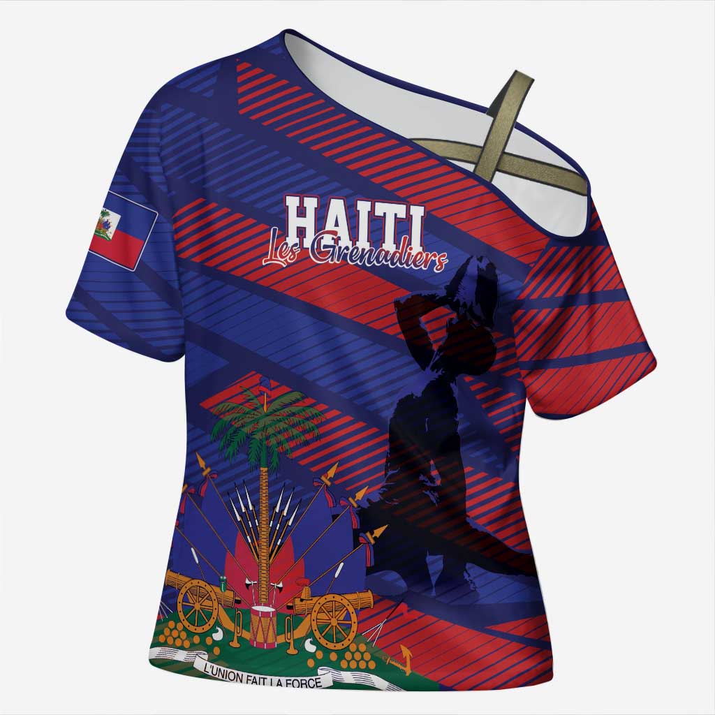 Haiti Football Personalized Les Grenadiers Cross Shoulder Shirt Echoes of History - Wonder Print Shop