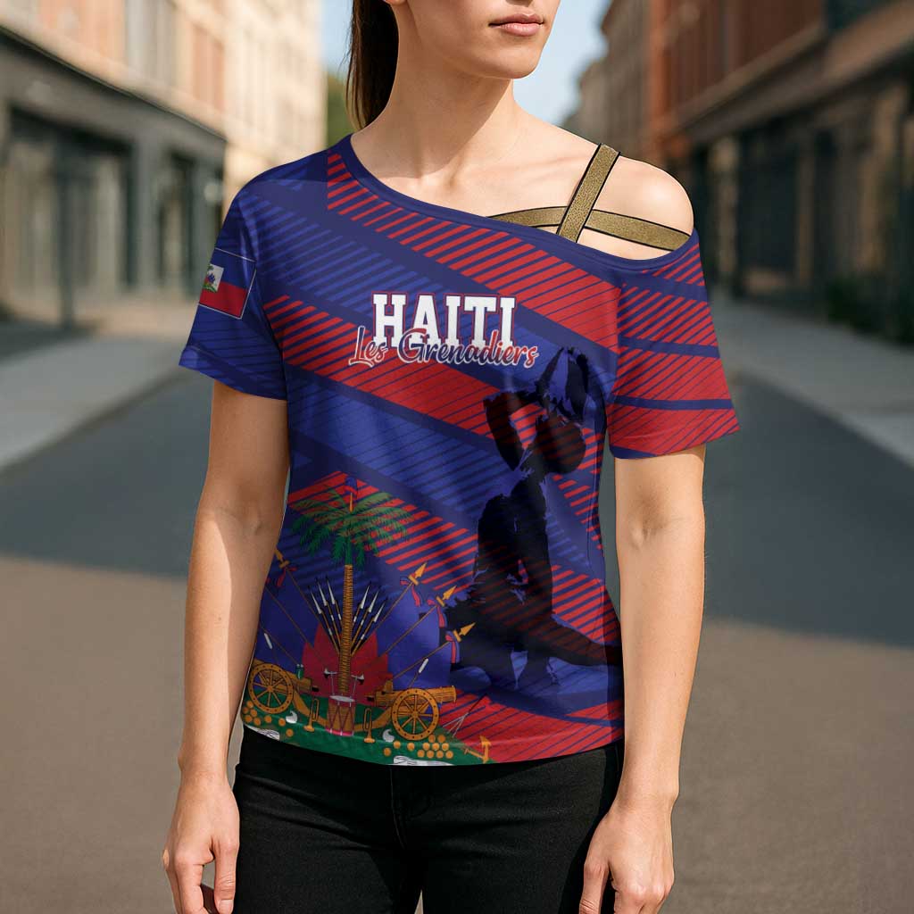 Haiti Football Personalized Les Grenadiers Cross Shoulder Shirt Echoes of History - Wonder Print Shop