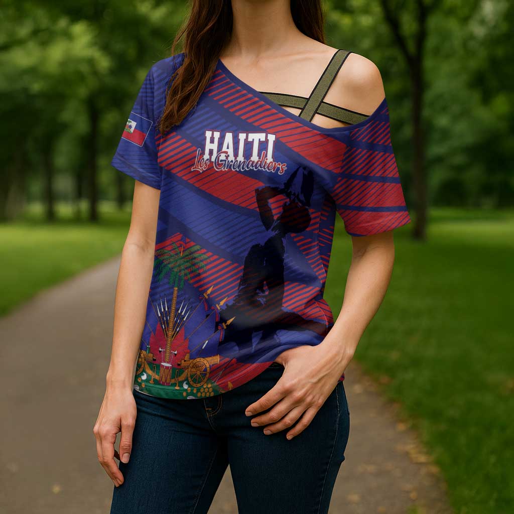 Haiti Football Personalized Les Grenadiers Cross Shoulder Shirt Echoes of History - Wonder Print Shop