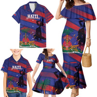 Haiti Football Personalized Les Grenadiers Family Matching Mermaid Dress and Hawaiian Shirt Echoes of History - Wonder Print Shop