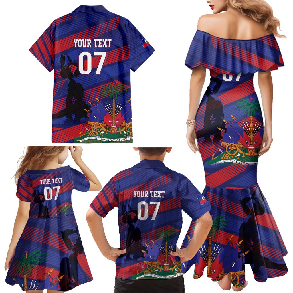 Haiti Football Personalized Les Grenadiers Family Matching Mermaid Dress and Hawaiian Shirt Echoes of History - Wonder Print Shop