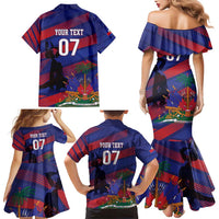 Haiti Football Personalized Les Grenadiers Family Matching Mermaid Dress and Hawaiian Shirt Echoes of History - Wonder Print Shop