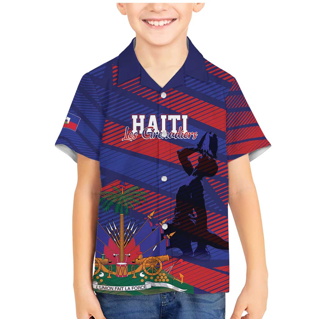 Haiti Football Personalized Les Grenadiers Family Matching Mermaid Dress and Hawaiian Shirt Echoes of History - Wonder Print Shop