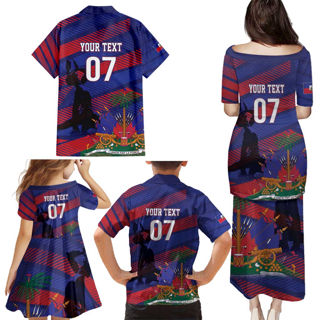 Haiti Football Personalized Les Grenadiers Family Matching Puletasi and Hawaiian Shirt Echoes of History - Wonder Print Shop