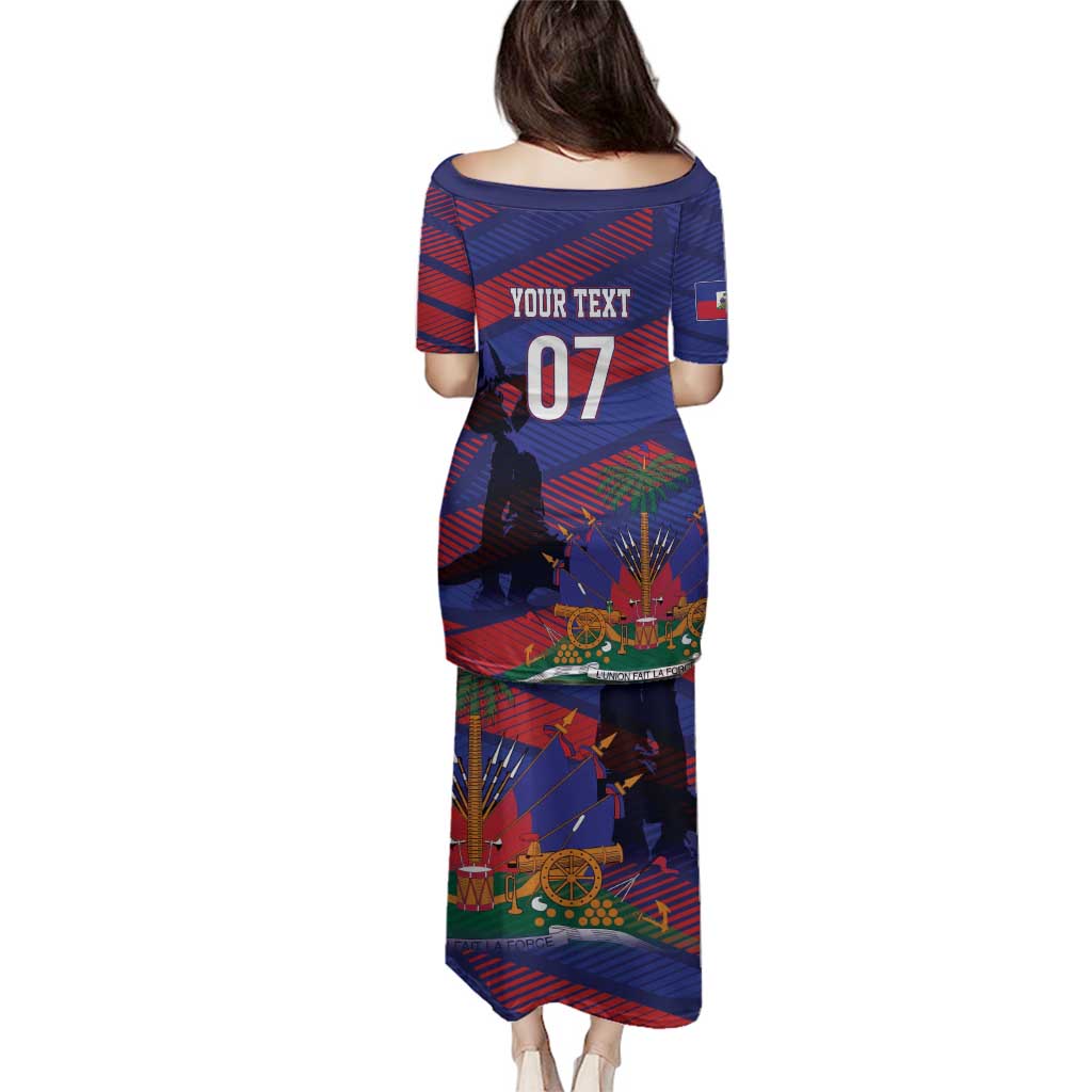 Haiti Football Personalized Les Grenadiers Family Matching Puletasi and Hawaiian Shirt Echoes of History - Wonder Print Shop