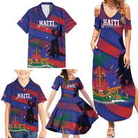 Haiti Football Personalized Les Grenadiers Family Matching Summer Maxi Dress and Hawaiian Shirt Echoes of History - Wonder Print Shop