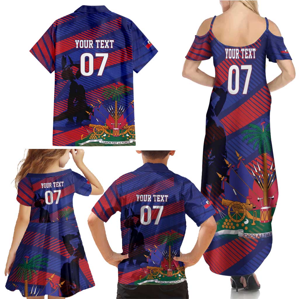 Haiti Football Personalized Les Grenadiers Family Matching Summer Maxi Dress and Hawaiian Shirt Echoes of History - Wonder Print Shop
